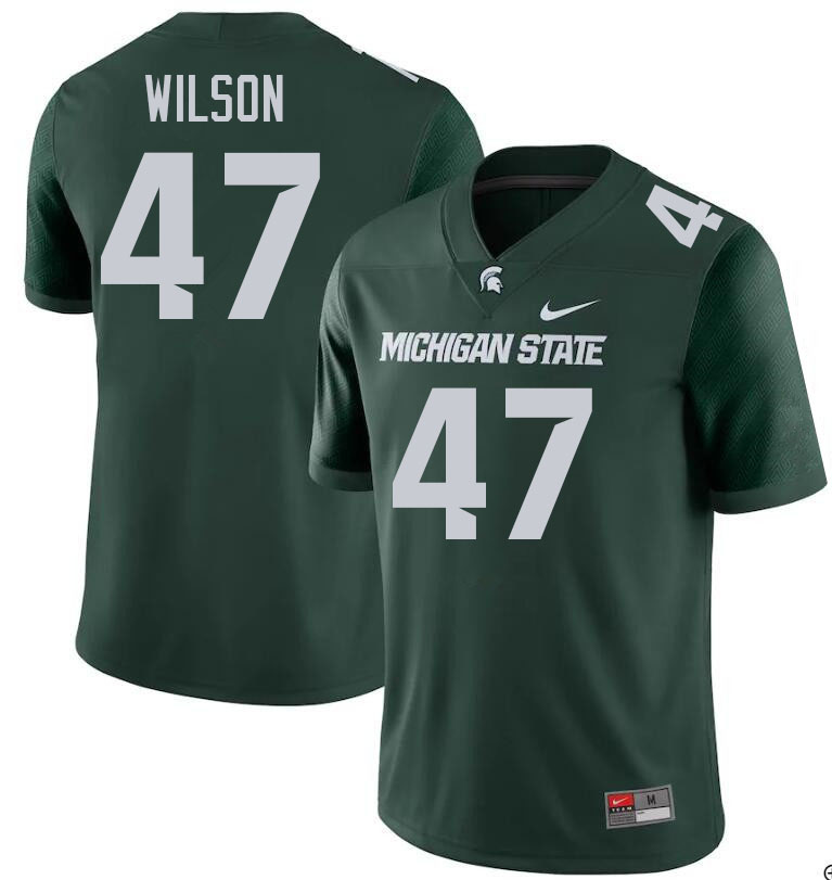 Men #47 Jaxson Wilson Michigan State Spartans College Football Jerseys Stitched Sale-Green